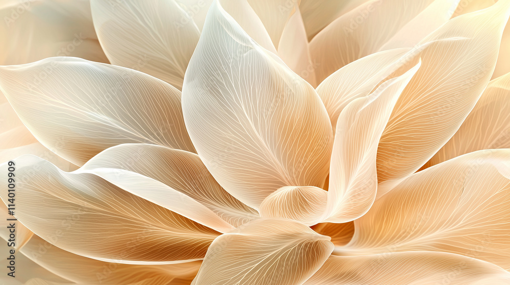 Beige Translucent Flower Petals with Soft Light