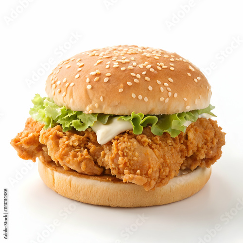 cheese burger with beef cutlet vegetables and onions isolated