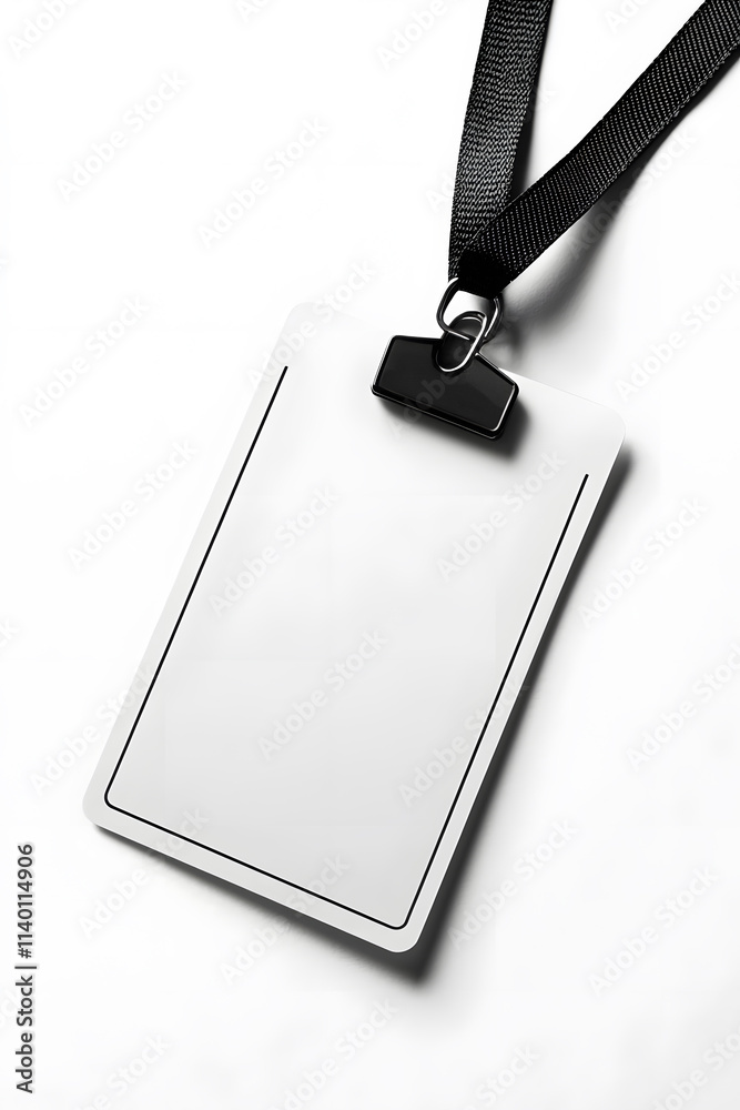 Identification blank plastic id, badge mockup, isolated on white background Identification blank plastic id, badge mockup, isolated on white background
