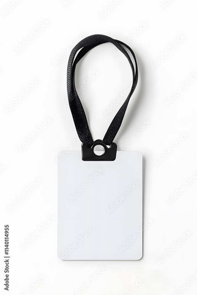 Identification blank plastic id, badge mockup, isolated on white background Identification blank plastic id, badge mockup, isolated on white background