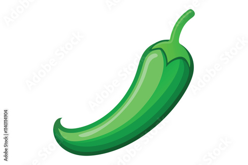 green chili vector illustration on white background