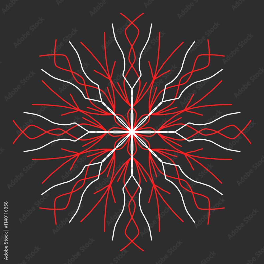 Red snowflakes on a gray background. Seamless pattern of snowflakes. Christmas background. Happy New Year Red snowflakes on a gray background. Seamless pattern of snowflakes. Christmas background. Happy New Year