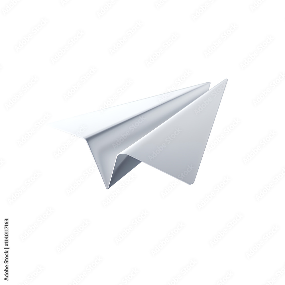 sleek white paper airplane on clean transparent background. sleek white paper airplane on clean transparent background.