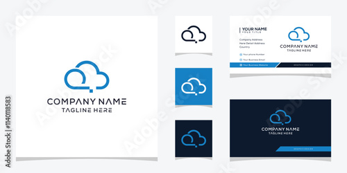 Initial letter Q cloud logo design graphic, business card vector template