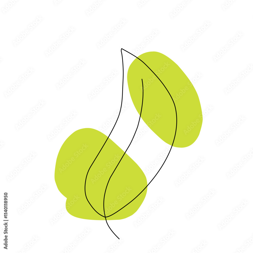 Abstrak line art leaf