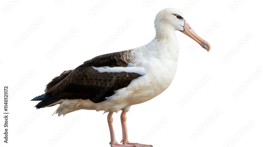 Majestic albatross standing gracefully on a textured background under bright sunlight Majestic albatross standing gracefully on a textured background under bright sunlight
