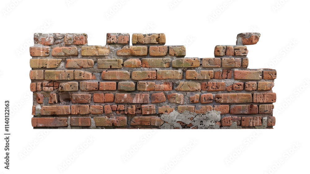 Obraz premium Vibrant textures of worn bricks reveal stories of time and transformation in a rustic setting