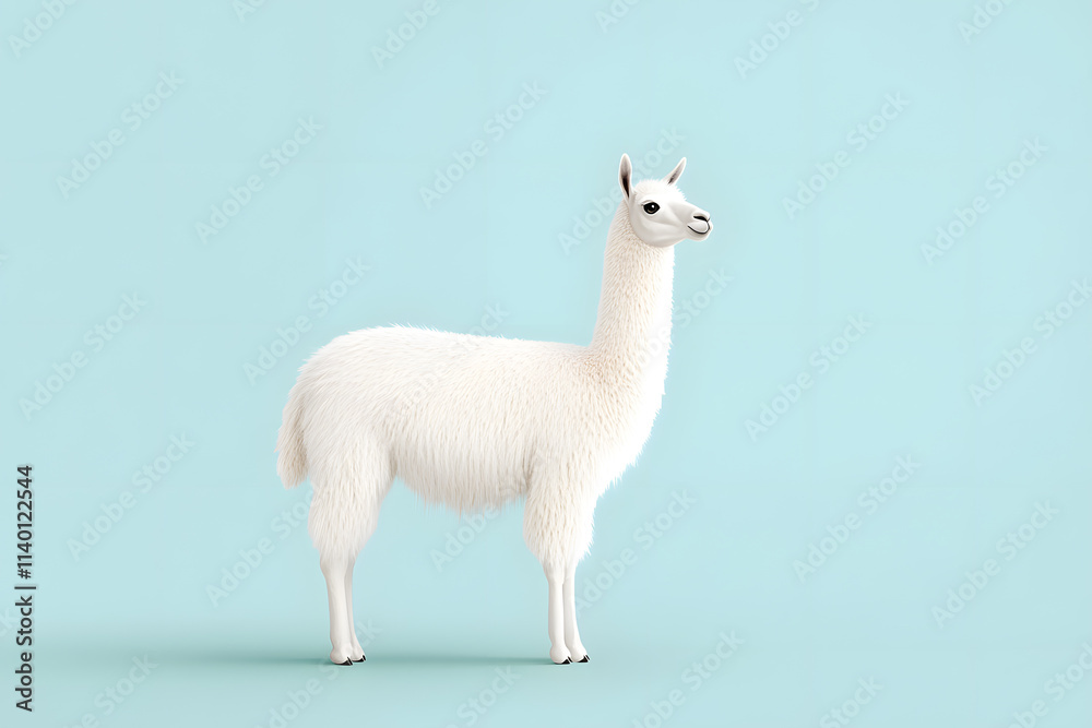 Lama alpaca animal isolated on white background Lama alpaca animal isolated on white background
