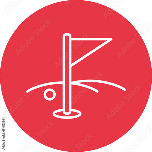 Golf Course line circle icon