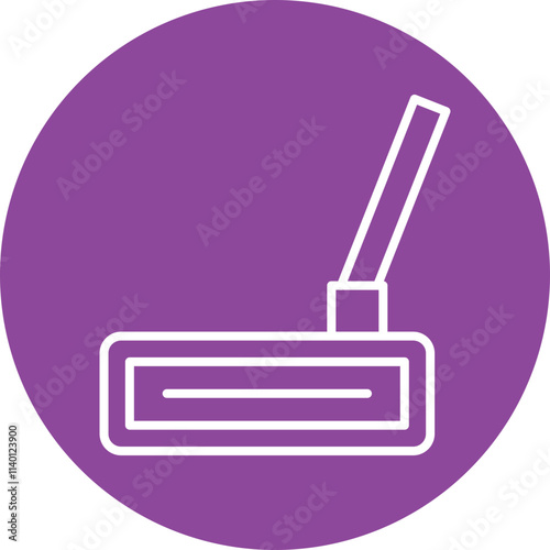Golf Putter line circle icon