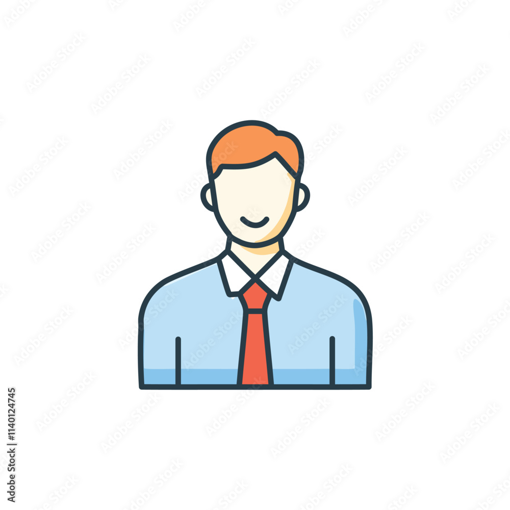 Businessman profile icon. Friendly professional male avatar; ideal for websites, apps, and presentations. Represents competence and approachability. Businessman profile icon. Friendly professional male avatar; ideal for websites, apps, and presentations. Represents competence and approachability.