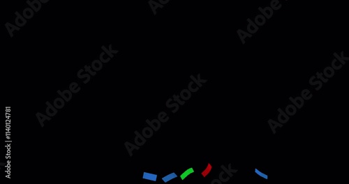 confetti background for celebrations concept, with alpha channel for overlay. transparent background in mov format.