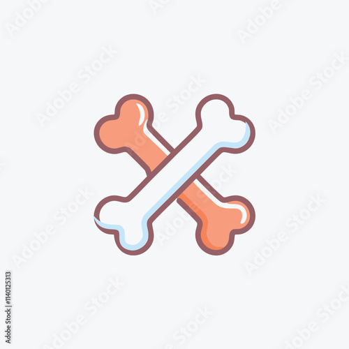 Crossed bones graphic. Two bones playfully crossed.  Symbolizes friendship, partnership, or a playful rivalry.