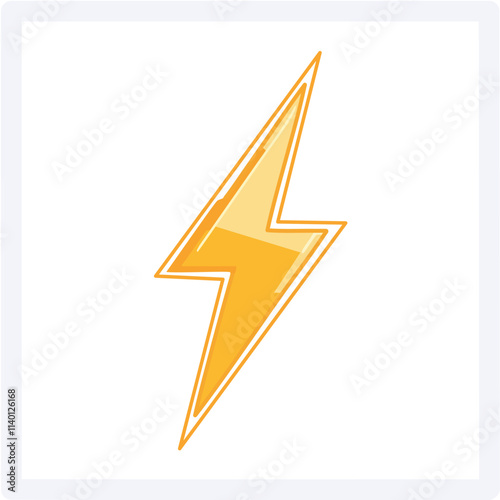 Lightning bolt energy icon. Yellow lightning bolt symbol; power, speed, electricity concept.  Represents dynamism and quick action. photo