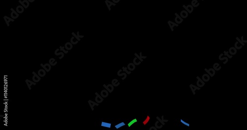 confetti background for celebrations concept, with alpha matte layer in video for overlay.