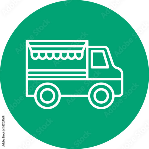Event Catering Van line circle icon