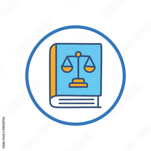 Law book justice scales. Legal guide, fairness, balance, law,  justice symbol.  Represents impartiality.