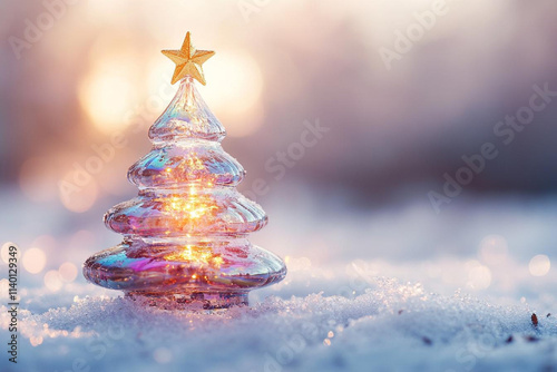 beautiful glass Christmas tree with star on top