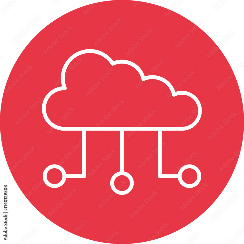 Cloud Network line circle icon Cloud Network line circle icon
