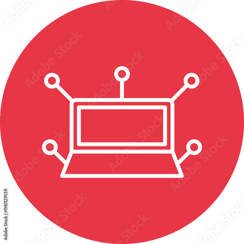 PeertoPeer Connection line circle icon