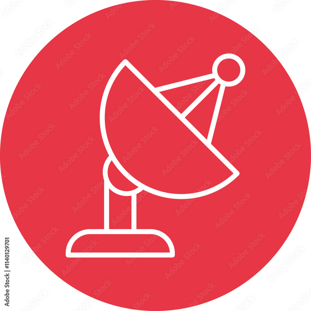 Satellite Dish line circle icon Satellite Dish line circle icon