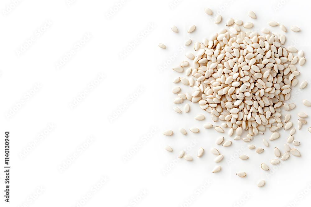 Sesame seeds pile isolated on white Sesame seeds pile isolated on white