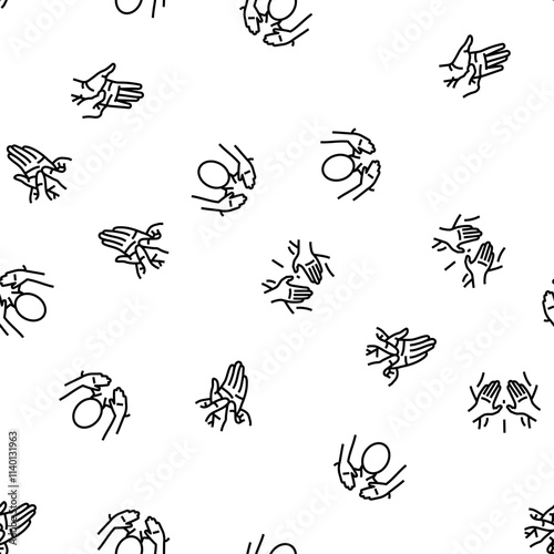 massage therapy relaxation vector seamless pattern thin line illustration