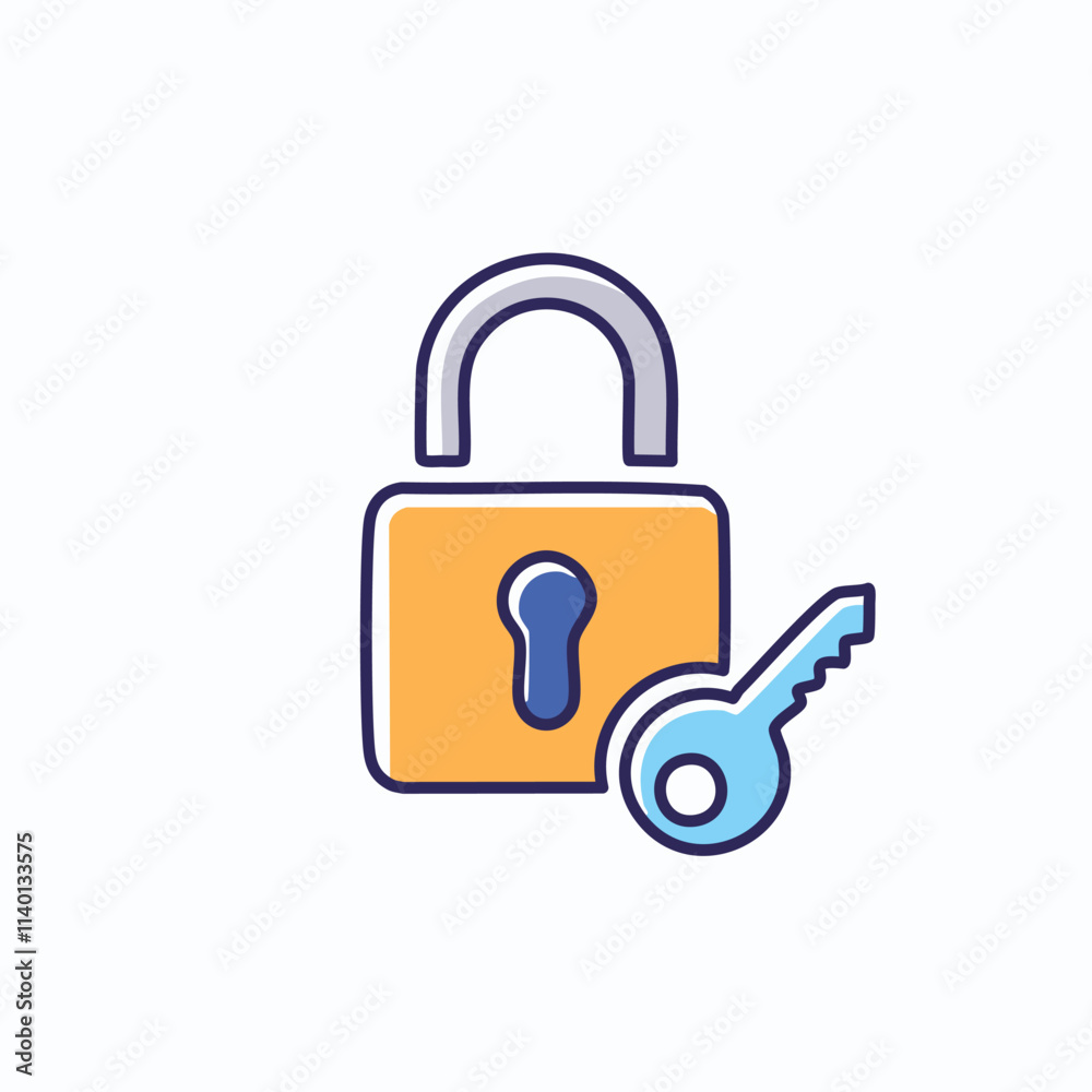 Padlock key security access. Secure data, privacy protection. Symbolizes safety and confidentiality. Padlock key security access. Secure data, privacy protection. Symbolizes safety and confidentiality.