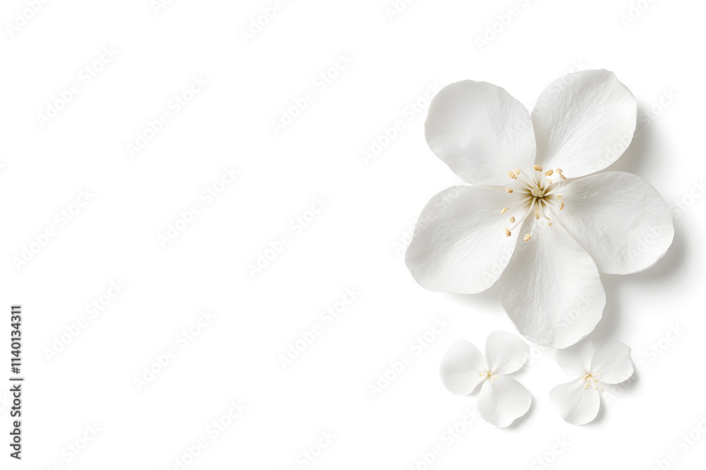 Fototapeta premium White frangipani flower top view isolated on white background