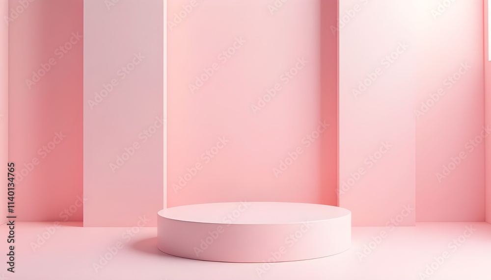 Minimal Background, Mock Up With Podium For Produce Minimal Background, Mock Up With Podium For Produce