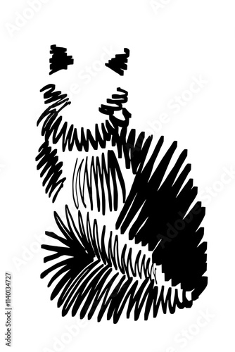 Cat, freestyle abstract vector illustration