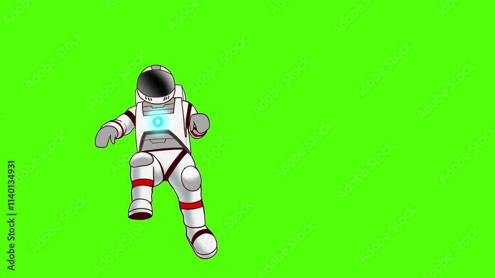Astronaut on Mars 2D Animation - Red Planet Jumps, Spacewalk Exploration, Mars Mission Adventure, Martian Journey, or Customizable Space Animation, Perfect for Text or Title Space Video background