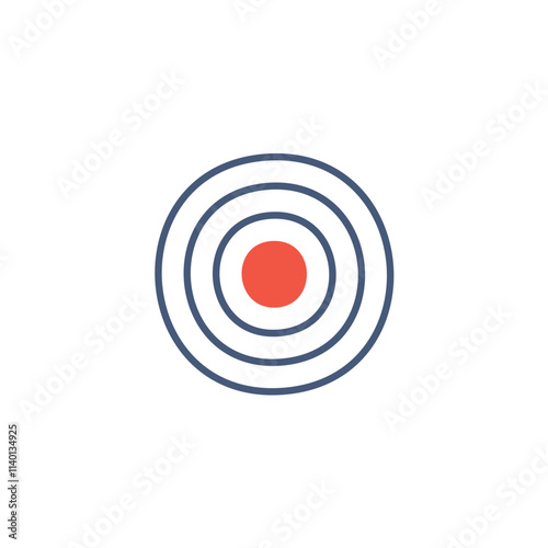 Target focus aim. Bullseye graphic; represents goals, achievement, and precision.  Striving for success.