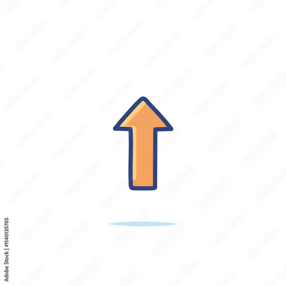 Upward arrow icon. Orange arrow pointing upwards symbolizes growth, progress, and advancement. A simple yet powerful visual. Upward arrow icon. Orange arrow pointing upwards symbolizes growth, progress, and advancement. A simple yet powerful visual.