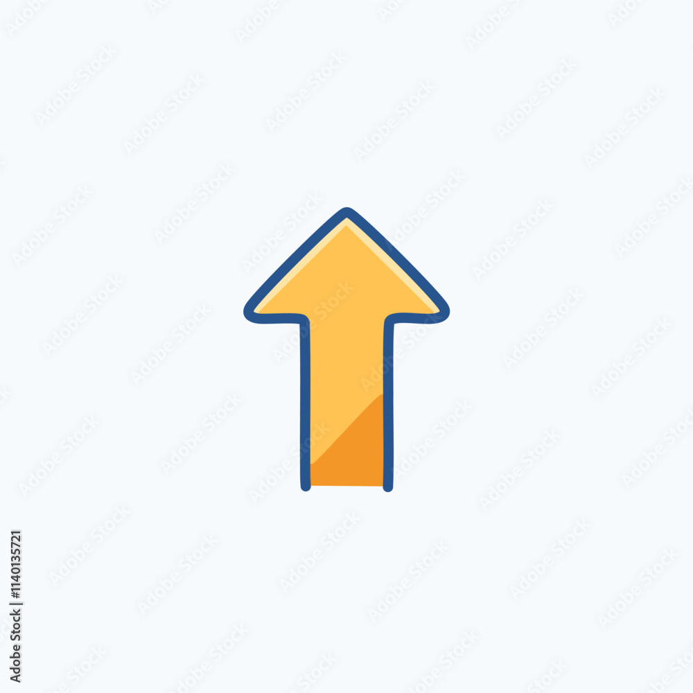 Upward arrow icon. Golden arrow pointing upwards; symbolizes growth, progress, and advancement. Positive direction. Upward arrow icon. Golden arrow pointing upwards; symbolizes growth, progress, and advancement. Positive direction.