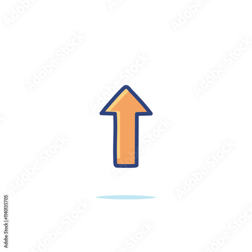 Upward arrow icon. Orange arrow pointing upwards symbolizes growth, progress, and advancement.  A simple yet powerful visual.