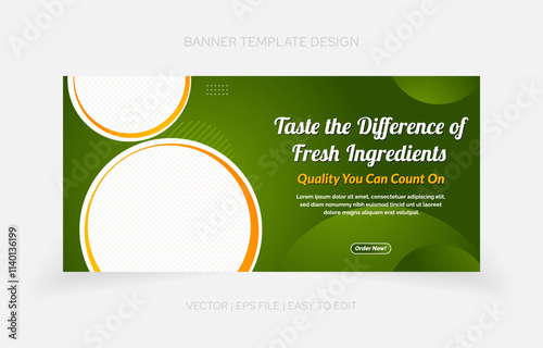 Restaurant template banner design promotion website and social media post