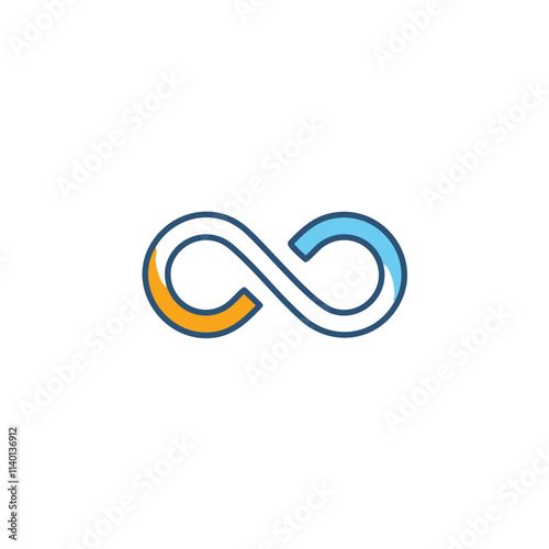 Infinity loop symbol. Endless cycle graphic; symbolizes eternity, perpetuity, continuous process.