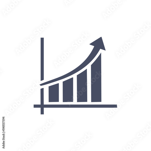 Growth chart icon. Upward trend graph; symbolizes progress, success, and positive development.  Ideal for business presentations.