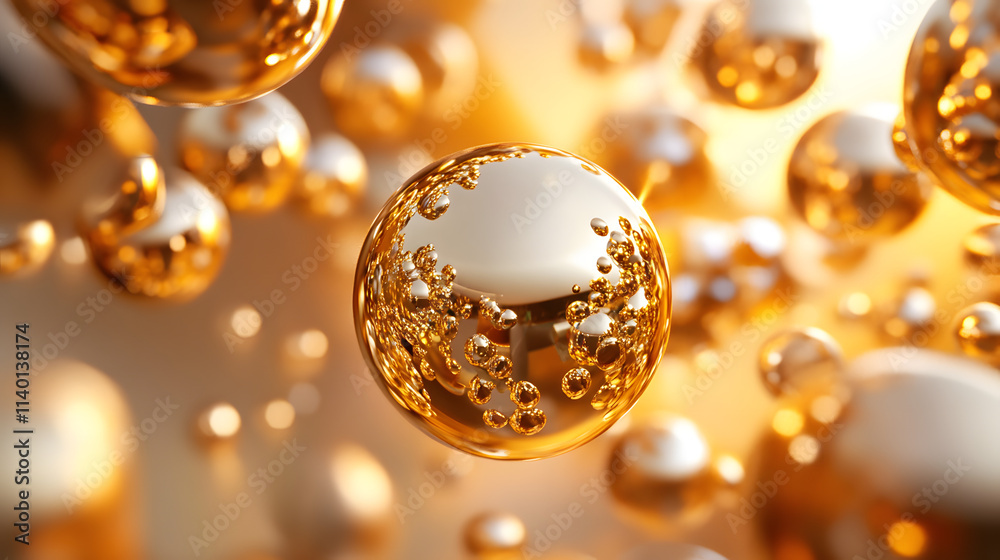 Abstract 3d rendering of geometric shapes. Modern background design with spheres Abstract 3d rendering of geometric shapes. Modern background design with spheres