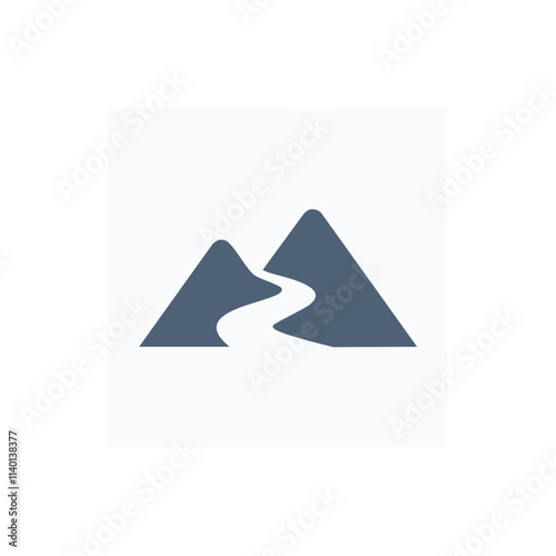 Mountain river path. Scenic route, journey, adventure,  path to success, overcoming obstacles.  Hope and progress.