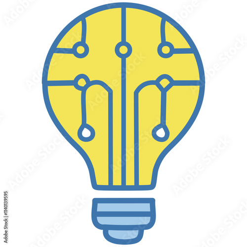 Smart idea bulb concept. Innovative solution, bright idea,  networked thinking,  symbolizing intelligence and connection.