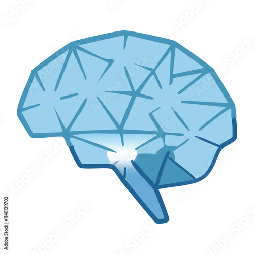 Crystallized mind. Abstract brain design; symbolizes intellect, knowledge, and complex thought processes.  A brilliant idea.