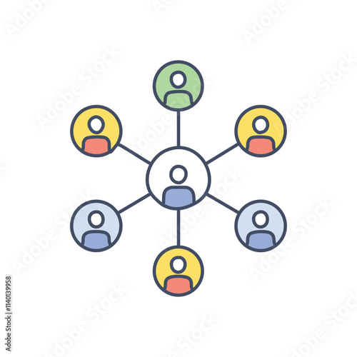 Network collaboration teamwork. Illustrates interconnectedness, collaboration, and team synergy.  Represents shared goals and unified effort.