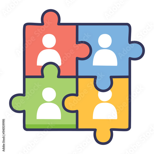 Team unity puzzle. Teamwork collaboration concept.  Symbolizes unity, partnership, and shared success.
