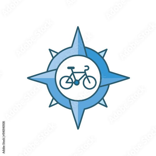 Bike compass navigation. Cycle route planning, adventure awaits. Find your path.
