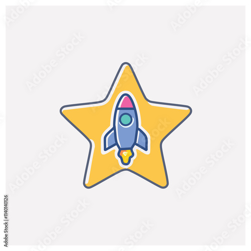 Rocket star success. Achieve ambitious goals.  A star represents excellence; the rocket, rapid progress.  Launch your aspirations.