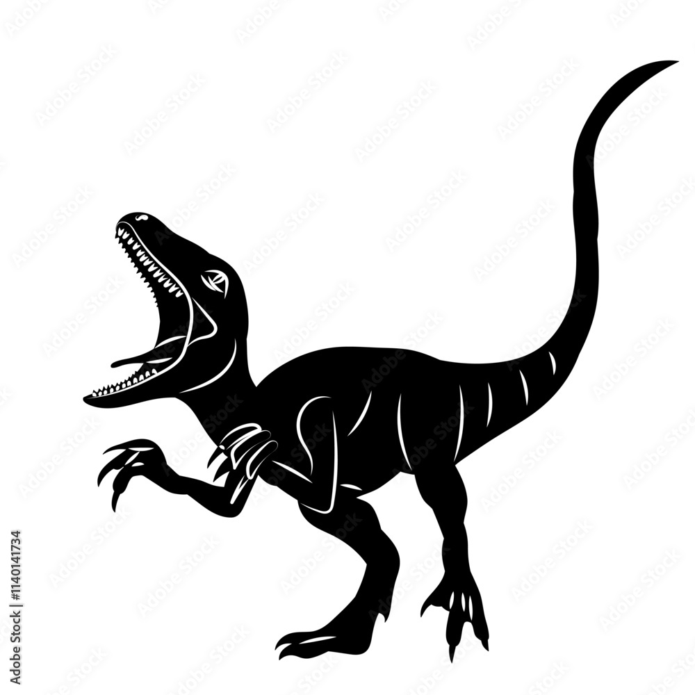 Fototapeta premium dragon silhouette on white background, vector