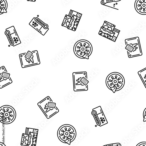 food safety hygiene inspection vector seamless pattern thin line illustration