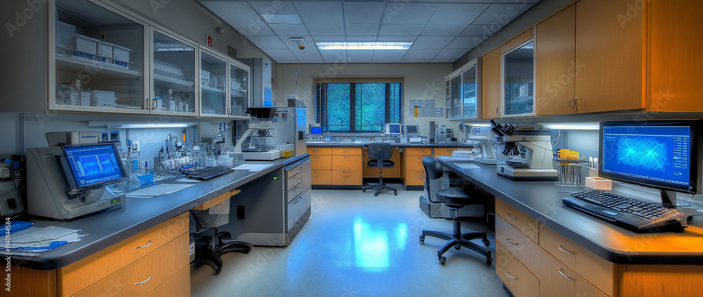 Modern laboratory with equipment for scientific research. Modern laboratory with equipment for scientific research.